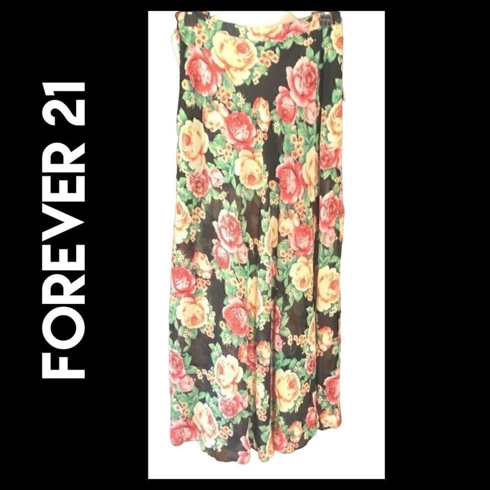 Forever 21 Floral Maxi Skirt M-EUC